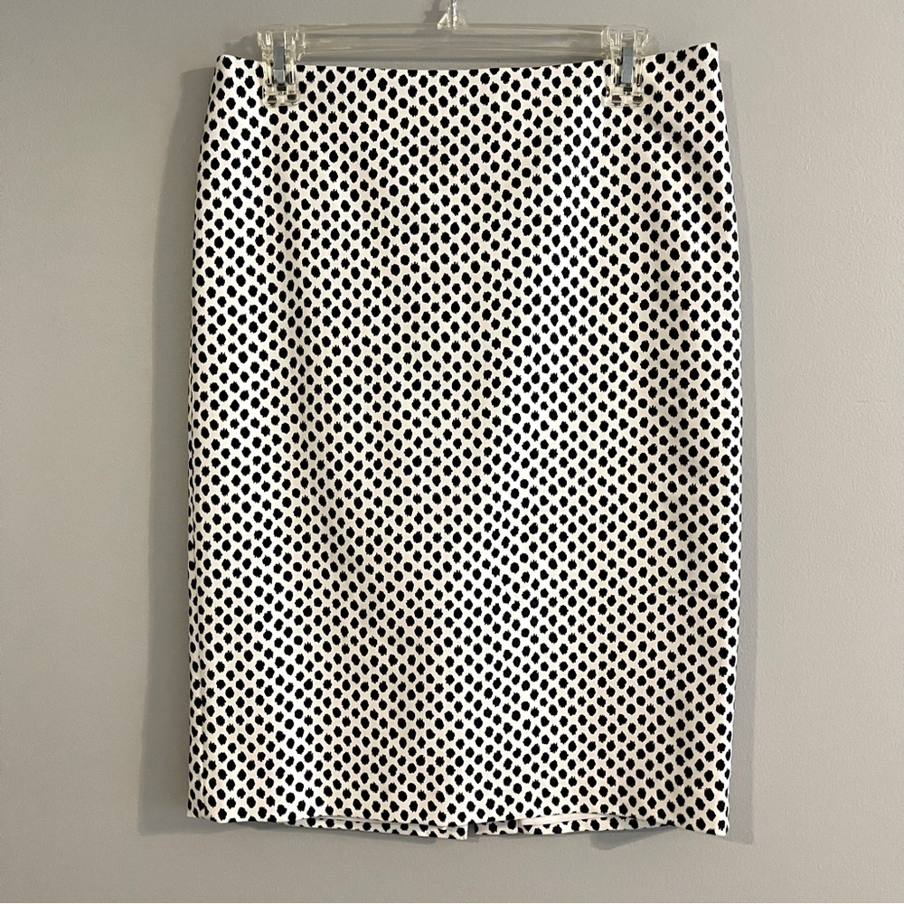 Lord & Taylor White Dot Pencil Skirt